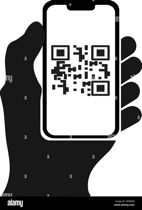 Verwenden Sie Den QR Code Mit Hand Symbol Scannen Des QR Codes QR