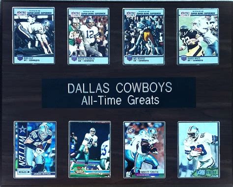 Dallas Cowboys All Time Greats 8 Card 12x15 Plaque Free Etsy