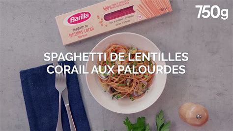 Spaghetti De Lentilles Corail Aux Coques Ou Palourdes Et à Lail