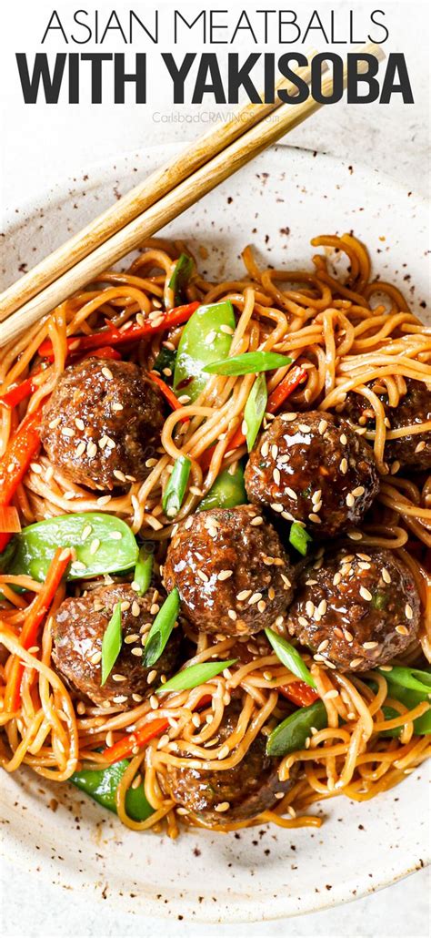 Asian Meatballs With Yakisoba Carlsbad Cravings In 2024 Asian