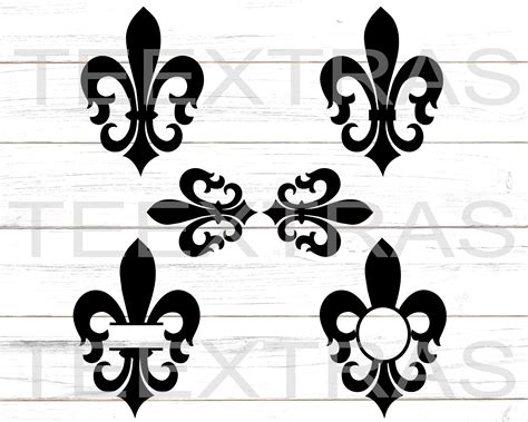 Fleur De Lis Monogram Gold Element Svg Dxf Eps And Png Etsy