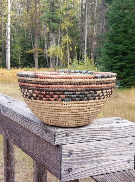 African Coil Basket Hausa Tribe Nigeria 5x9 5in Woven Grass Etsy