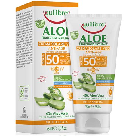 Equilibra Aloe Crema Solare Viso Anti Age SPF50 Przeciwzmarszczkowy