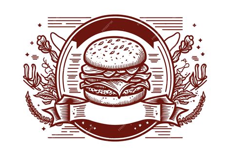 Premium Vector | Burger fast food chicken burger burger hamburger burger sketch black color in ...