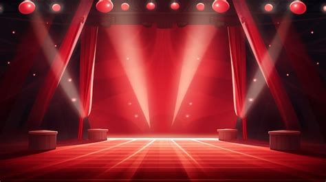 premium vector  stage   red stage   red stage