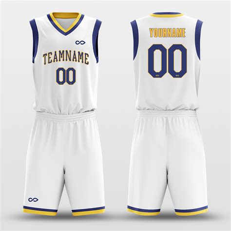 White Blue Yellow- Custom Basketball Jersey Set Design – XBalla