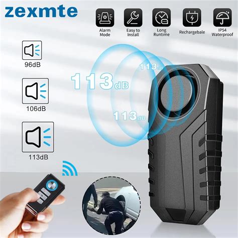 Zexmte Alarme De V Lo Antivol Sans Fil Avec T L Commande Capteur De