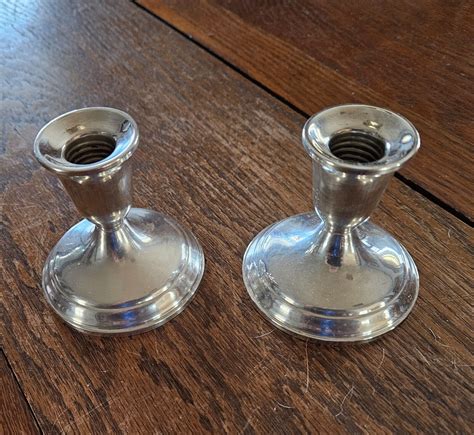 TOWLE Vintage STERLING SILVER Candle Holders Pair 701 Weighted