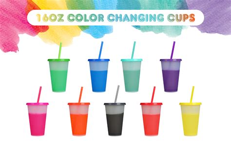 Amazon Color Changing Cups With Lids Straws Oz Cute