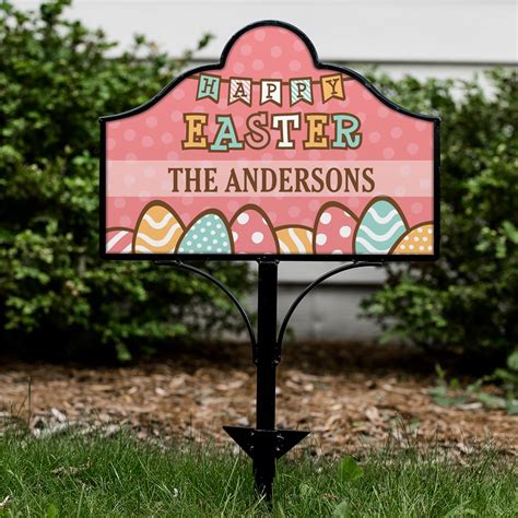 Happy Easter Eggs Magnetic Personalized Yard Sign Set Tsforyounow