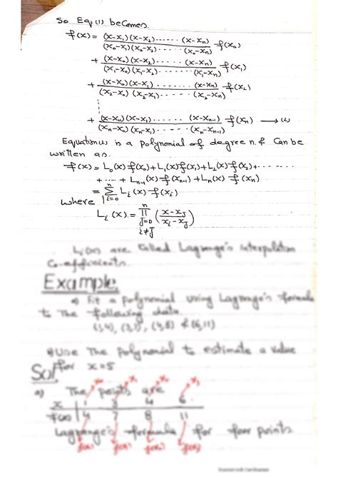 Solution Polynomial Interpolation Method Of Lagrange S Of