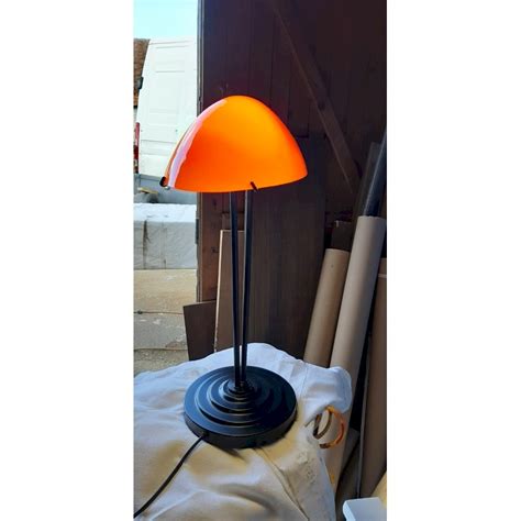 Lampe Vintage En Opaline Orange Et Blanche Noir Orange Fer Opaline