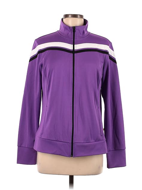 Made For Life 100 Polyester Purple Track Jacket Size M 53 Off Thredup