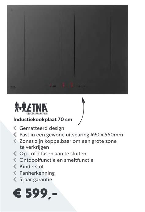 Etna Inductiekookplaat Cm Aanbieding Bij Superkeukens