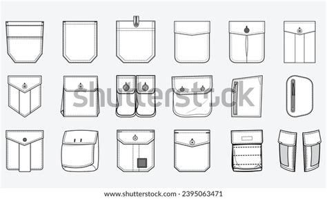 Patch Pocket Flat Sketch Vector Illustration Stock Vector Royalty Free