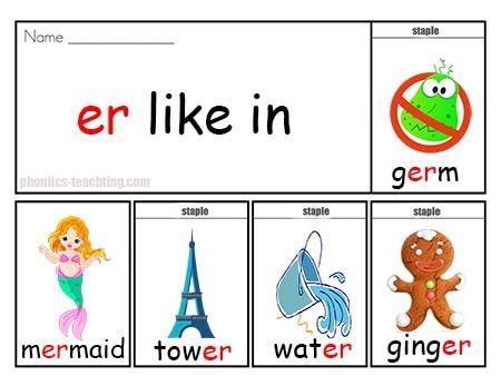 Er Words Flip Book Free Phonics Activities Phonics Free Jolly Phonics