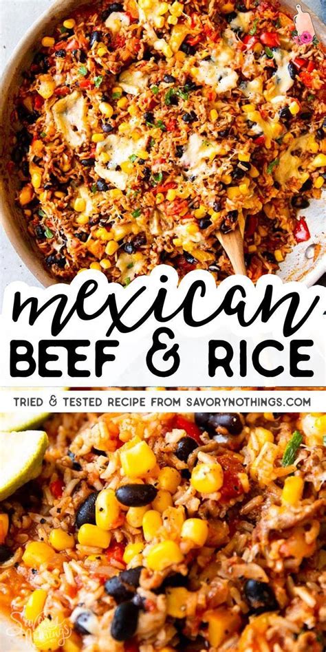 Easy One Pot Mexican Beef And Rice Skillet Recipe