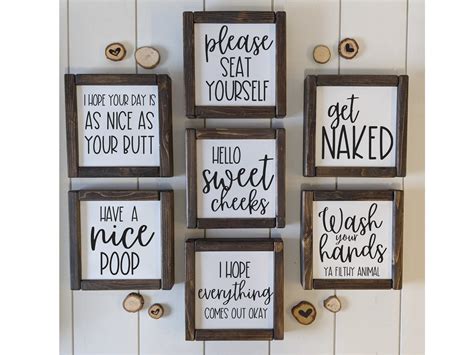 Cute Bathroom signs wall decor bathroom Funny bathroom | Etsy