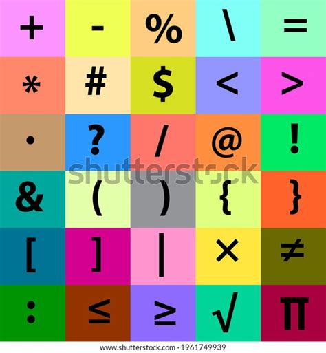 Math Symbols Icon Set Mathematical Calculations Stock Vector Royalty