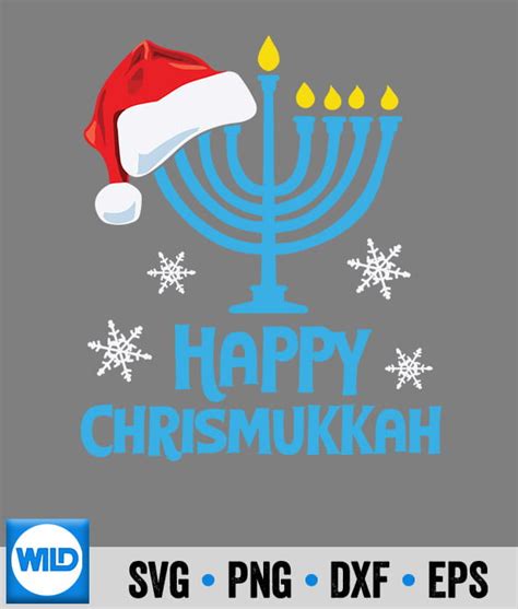 Merry Chrismukkah Banner Silver Chanukah Dreidel Garland For Happy