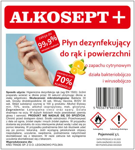 Płyn dezynfekujący do rąk i powierzchni KNG TRADE