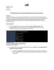 DAD 220 Module Three Major Activity Database Docx Andree Cauley DAD