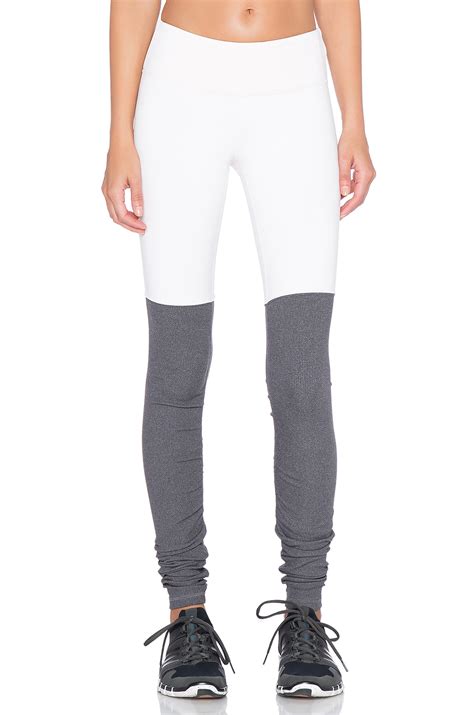 Alo Yoga Goddess Ribbed Legging In Gray Lyst