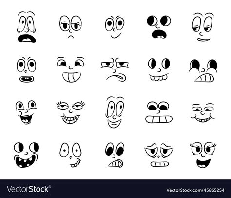 Collection Of Old Retro Traditional Cartoon Vector Image