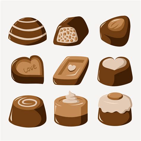 Flat Chocolate Stickers 1880042 Vector Art At Vecteezy