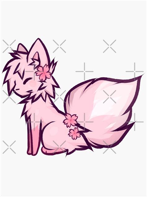 Sakura Cherry Blossom Fox Sticker For Sale By Xmysticlights Redbubble