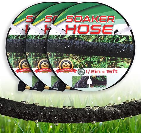 Amazon Suneed 3 Pack 15 Ft Soaker Hose For Garden Beds 1 2