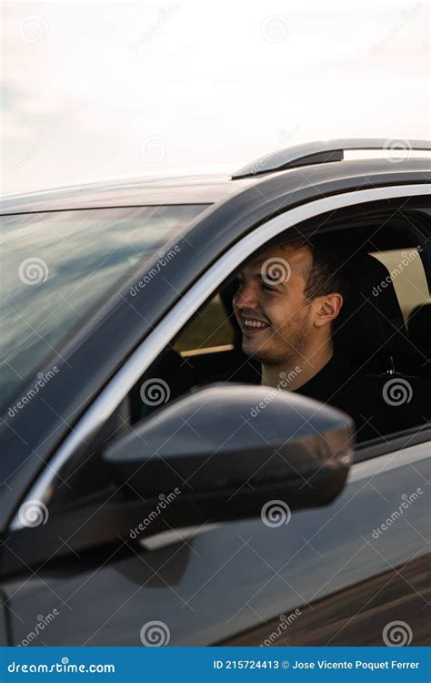 Man Sitting In The Driver S Seat Of A Car Stock Image Image Of Transportation Drive 215724413