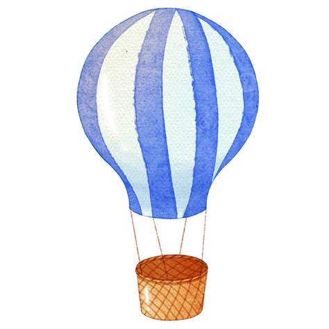 Ballon Air Chaud Dessin Anim Bleu Png Montgolfi Re Vol Hot