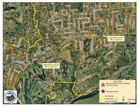 Ojai Park And Rides Map Ojai California Mappery