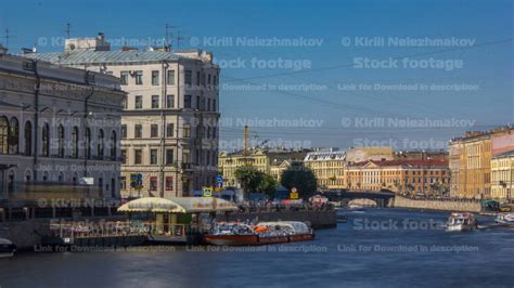 Embankment Of Fontanka River Timelapse Hyperlapse View From The