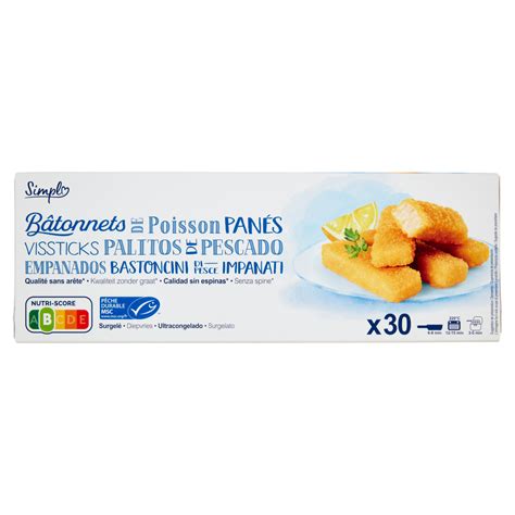 Simpl Bastoncini Di Pesce Impanati Surgelato 30 X 30 G Carrefour