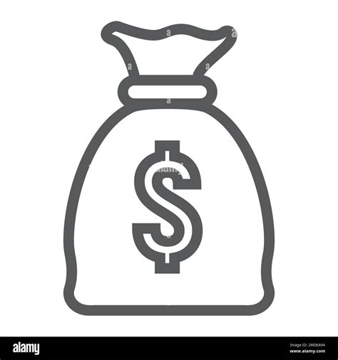 Money Bag Line Icon Finance And Business Profit Sign Vector Graphics