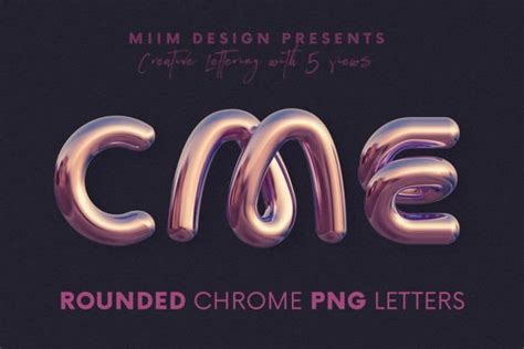 Rounded Chrome 3d Lettering Graphic By Jumbodesign · Creative Fabrica