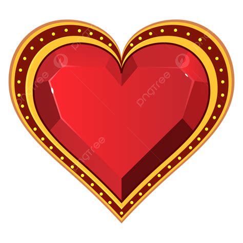 Heart Gem Vector Design Images Card Suit Hearts Gem Icon Cartoon Style