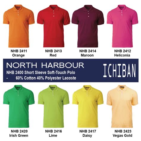 North Harbour Baju Berkolar Polo Lengan Pendek Kain CVC Unisex Soft