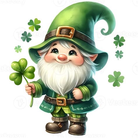 Ai Generated St Patricks Day Leprechaun Illustration Of A Green Leprechaun Holding A Clover