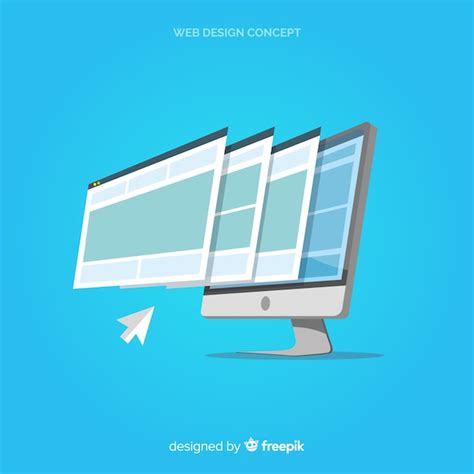 Concepto moderno de diseño web con estilo plano Vector Gratis