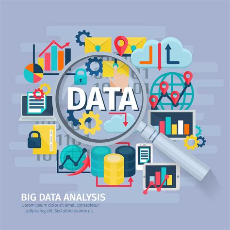 Big Data Analysis Concept Flat Poster 472916 Vector Art At Vecteezy