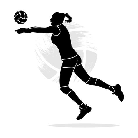 Volleyball Player Silhouette Bumping