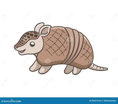 Armadillo Cartoon In Different Poses Vector Illustration Set