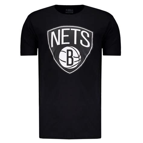 Camiseta Nba Brooklyn Nets Logo Preta Futfanatics