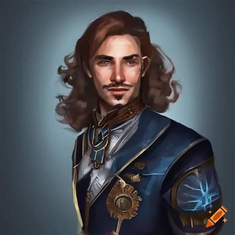 Handsome Dnd Male Artificer Musketeer Hat Portrait K High Detailed