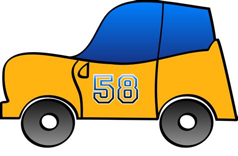 Clipart - 2D yellow fun car