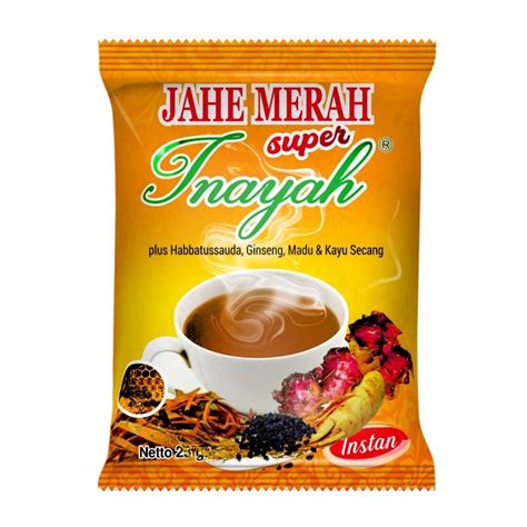 Jual Jahe Merah Inayah Sachet Gr Minuman Herbal Original Shopee