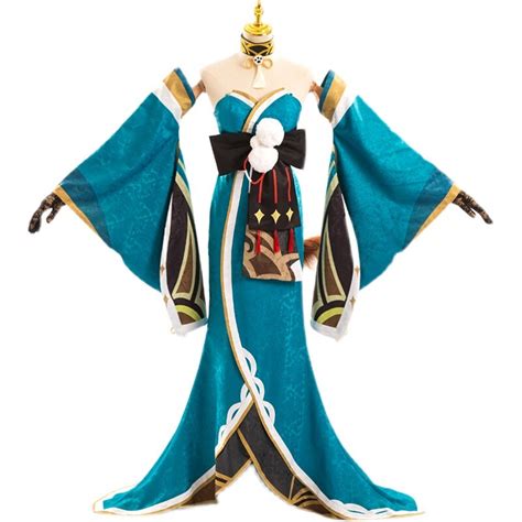 Anime Genshin Impact Miss Hina Cosplay Costume Gorous Ivitation